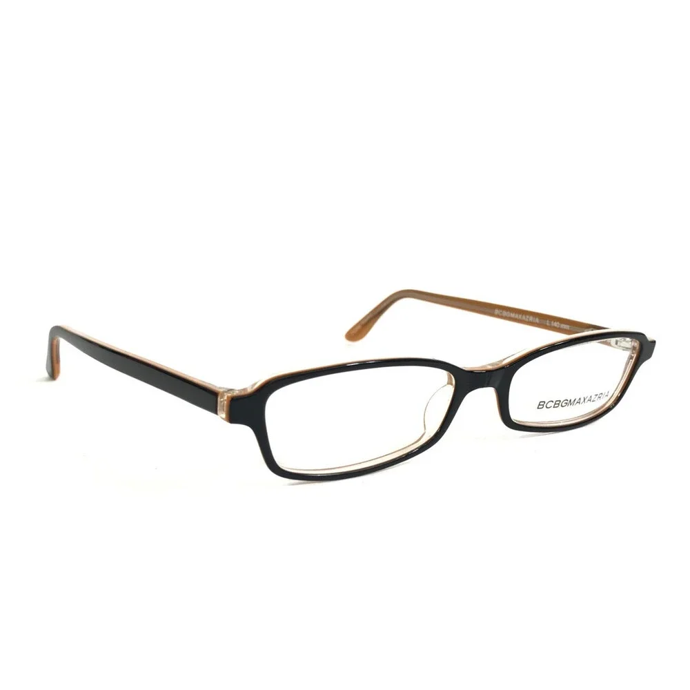 BCBGMAXAZRIA Petite Eyeglasses Frame XENA BLA Black Orange Rectangle 49-15-140